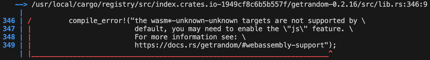Error message - wasm*-unknown-unknown targets are not supported